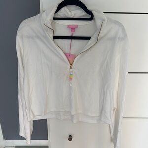 Stoney Clover Lane White Zip-Up Hoodie